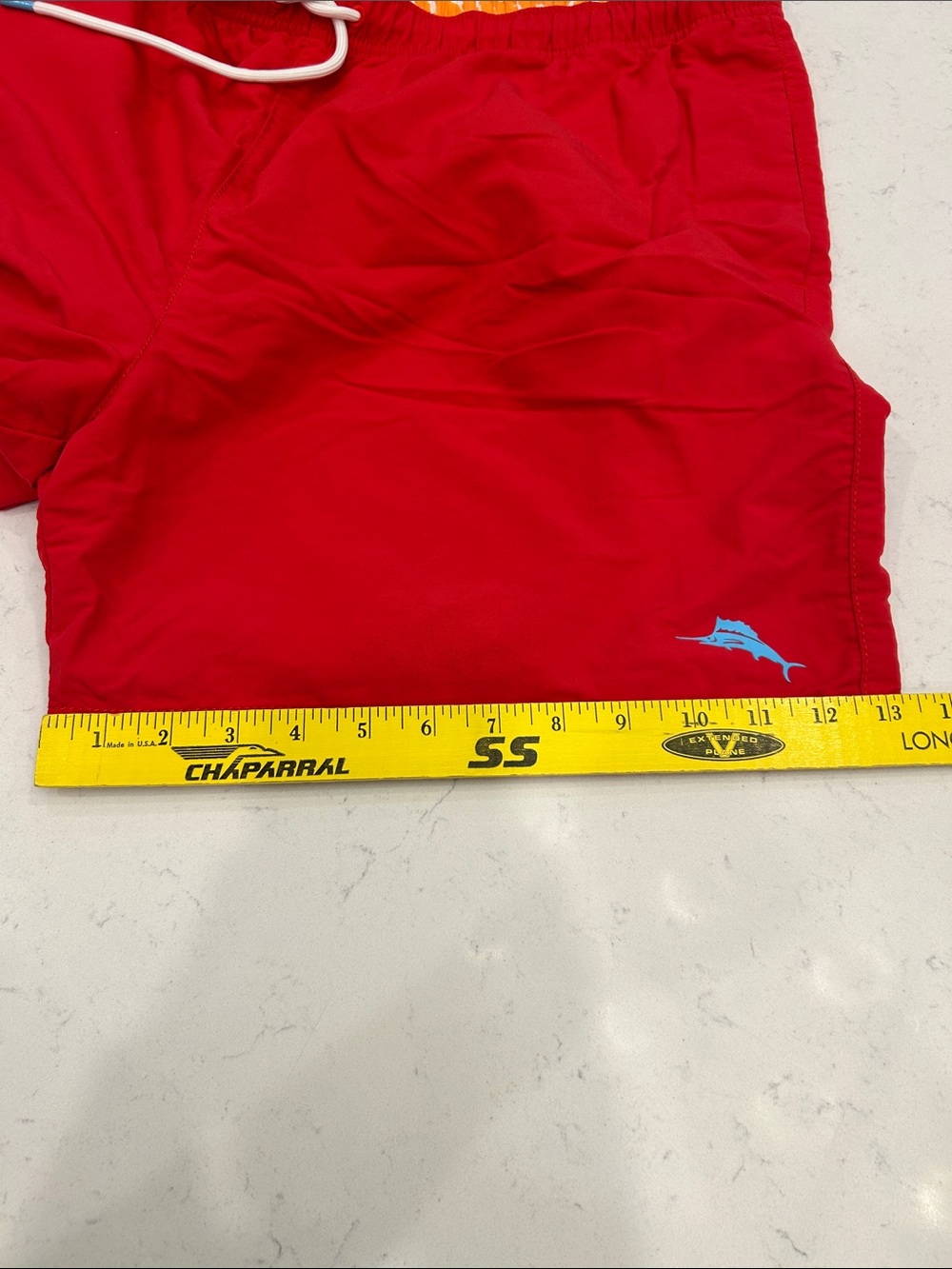 Tommy Bahama Red Men's Swim Trunks with White Drawstring - Picture 14 of 15